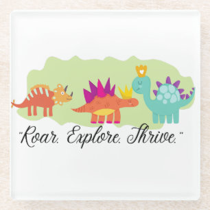 Posavasos De Vidrio Dinosaurio