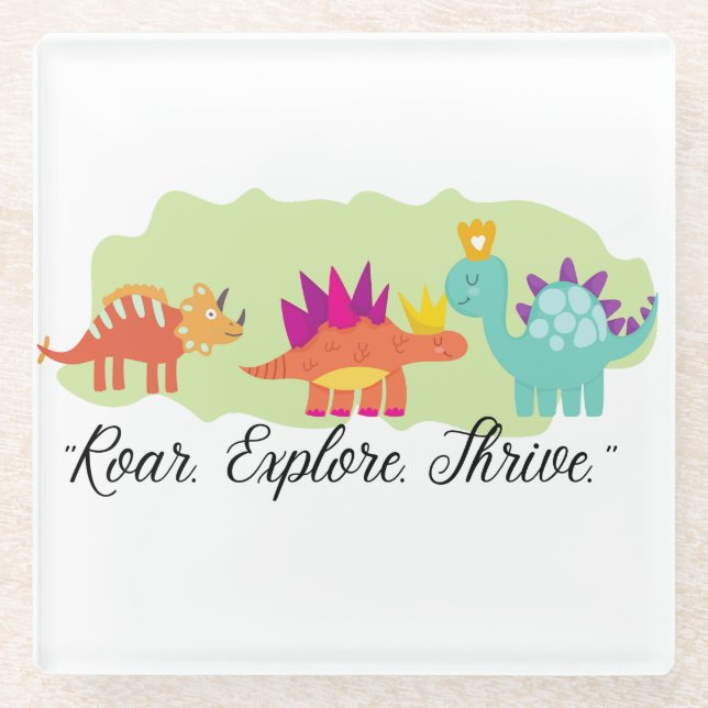 Posavasos De Vidrio Dinosaurio (Anverso)