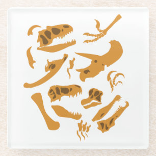 Posavasos De Vidrio Dinosaurios Bones