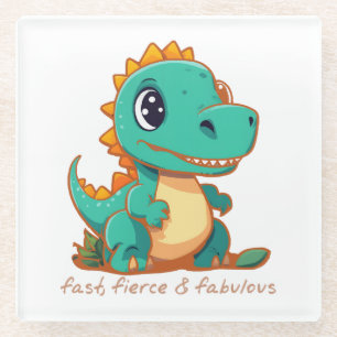 Posavasos De Vidrio Dinosaurios feroces