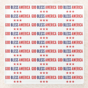 Posavasos De Vidrio Dios bendiga a Estados Unidos