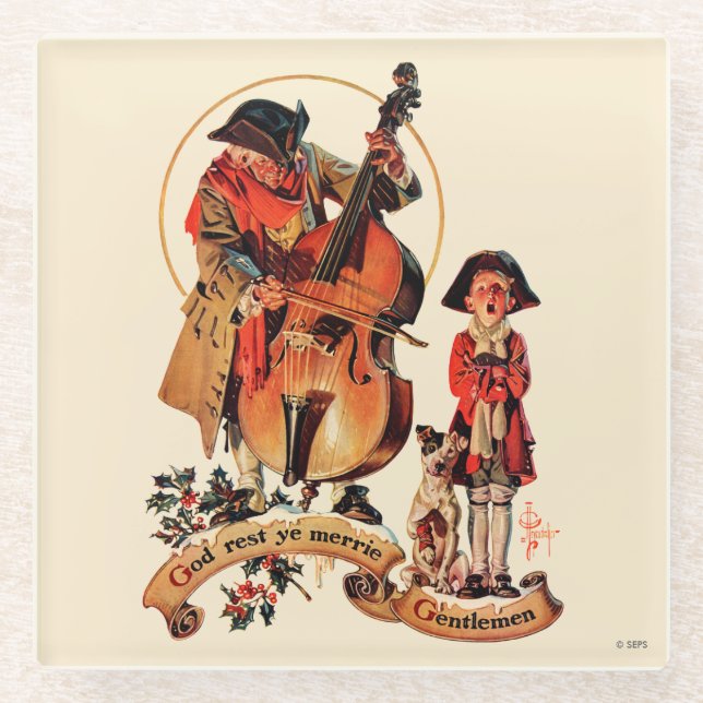 Posavasos De Vidrio Dios descanse usted Merrie Caballeros (Anverso)