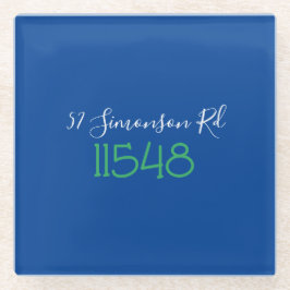 Posavasos De Vidrio Dirección de calle con código postal personalizado