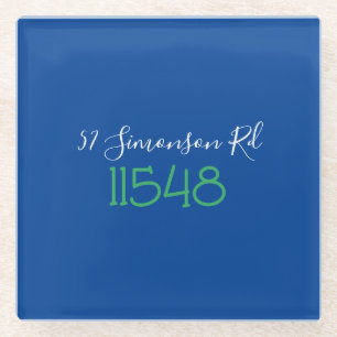 Posavasos De Vidrio Dirección de calle con código postal personalizado