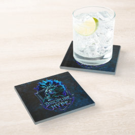 Posavasos De Vidrio Disciplina Sobre Hype Blue Grunge Bitcoin
