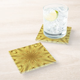 Posavasos De Vidrio Diseñador Achempong: Crimson & Gold Opulent | Mesa