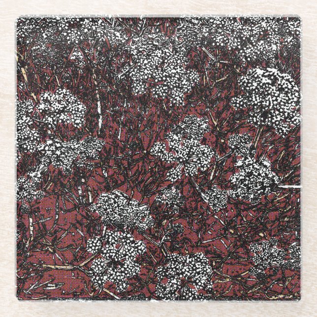 Posavasos De Vidrio diseño abstracto de samphire (Anverso)