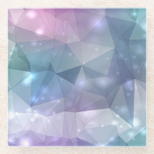 Posavasos De Vidrio Diseño abstracto fractal morado y luces