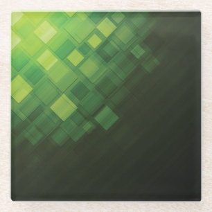 Posavasos De Vidrio Diseño abstracto verde de la tecnología