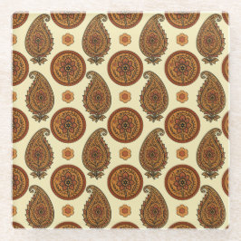 Posavasos De Vidrio diseño de allover paisley