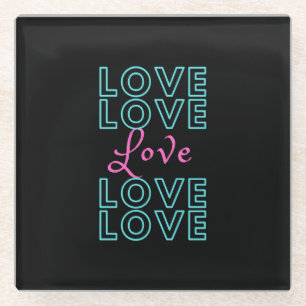 Posavasos De Vidrio Diseño de amor inspirador