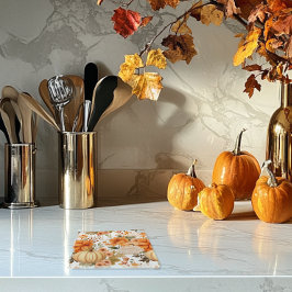 Posavasos De Vidrio Diseño de Bouquet de calabaza de otoño