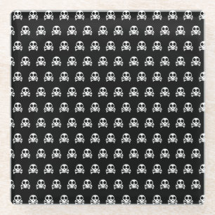 Posavasos De Vidrio Diseño de calavera pirata