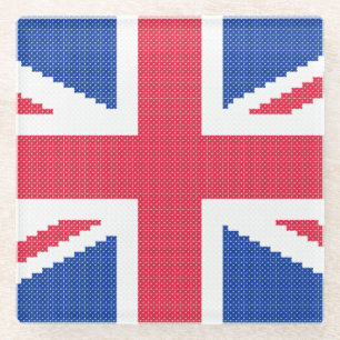 Posavasos De Vidrio Diseño de cosido cruzado original Jack Union