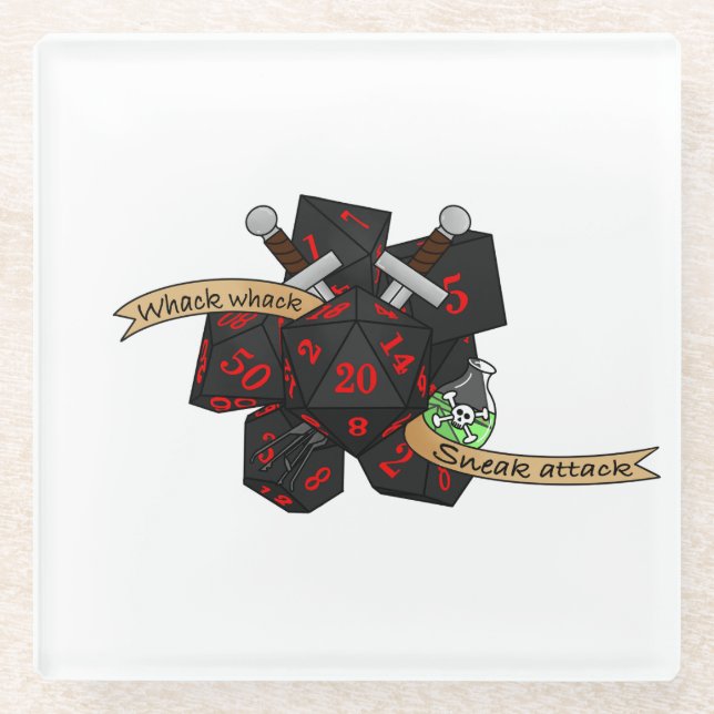 Posavasos De Vidrio Diseño de dados de moda (Anverso)