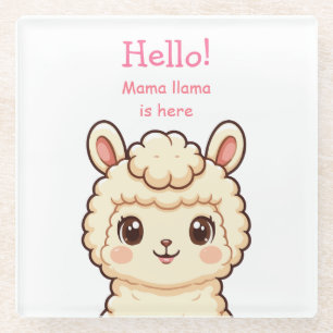 Posavasos De Vidrio Diseño de ilustración de llama linda