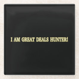 Posavasos De Vidrio Diseño de ilustraciones "Great Deals Hunter" Compr