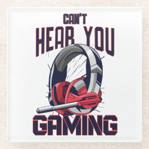 Posavasos De Vidrio Diseño de juegos con auriculares