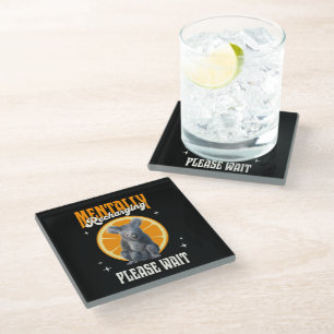 Posavasos De Vidrio Diseño de Koala Introvertido Recargándose Mentalme