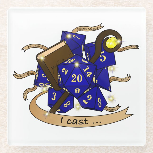 Posavasos De Vidrio Diseño de los dados del asistente (Anverso)
