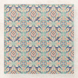 Posavasos De Vidrio Diseño de mosaico colorido