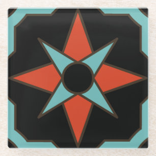 Posavasos De Vidrio Diseño de mosaicos en la isla catalana