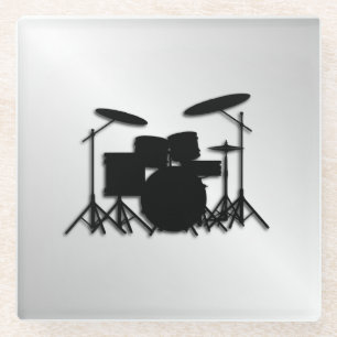 Posavasos De Vidrio Diseño de música de juego de tambores