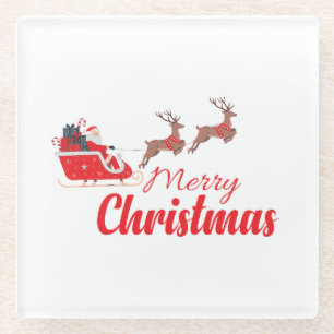 Posavasos De Vidrio Diseño de navidades y renos