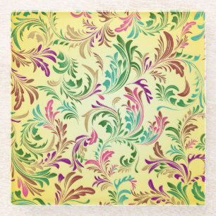 Posavasos De Vidrio Diseño de patrón de ramas-78466