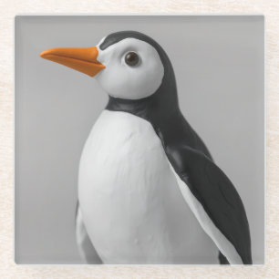 Posavasos De Vidrio Diseño de pingüino lindo – Animal adorable de invi