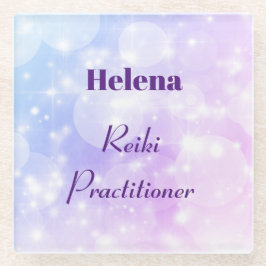 Posavasos De Vidrio Diseño de practicante de Reiki personalizado