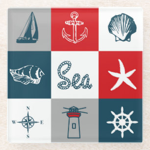 Posavasos De Vidrio Diseño de temática náutica
