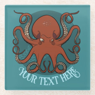Posavasos De Vidrio Diseño de texto personalizado de obra de arte de p
