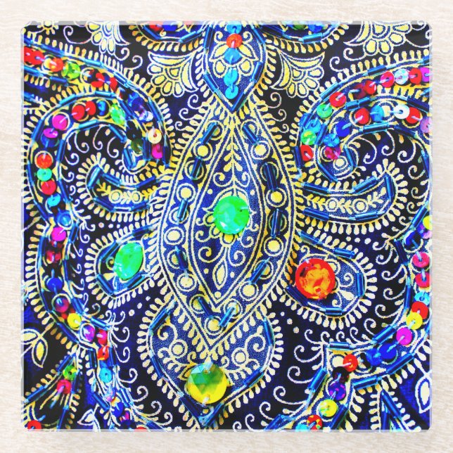 Posavasos De Vidrio Diseño de vestir en Egipto (Anverso)