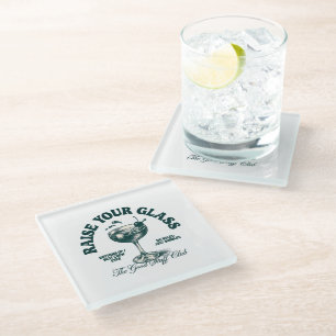 Posavasos De Vidrio Diseño del Club de Cócteles Vintage Levanta Tu Cop