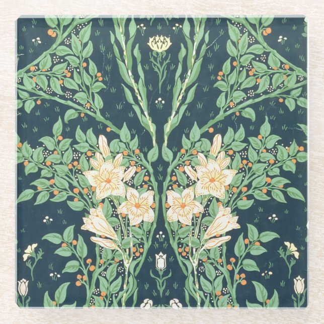 Posavasos De Vidrio Diseño del papel pintado de Francisca (Anverso)