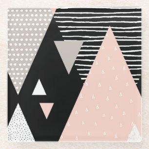Posavasos De Vidrio Diseño del pico de montaña de Scandi