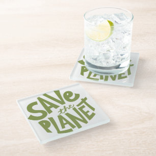 Posavasos De Vidrio Diseño Ecológico Salva el Planeta