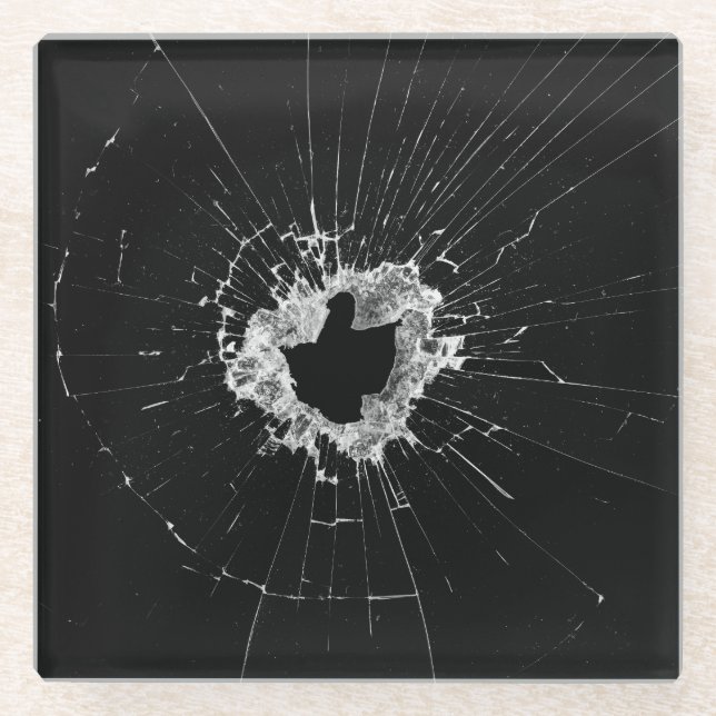 Posavasos De Vidrio Diseño fallido roto - Disuasión divertida de robo (Anverso)