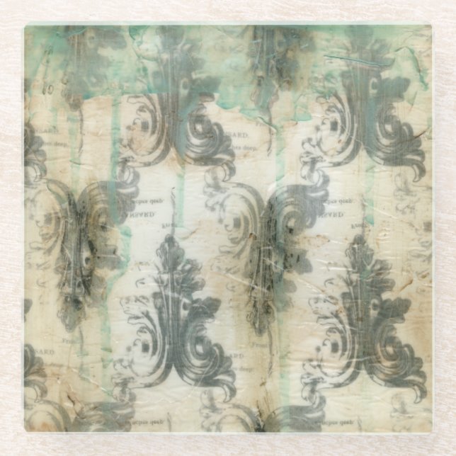 Posavasos De Vidrio Diseño Fleur De Lis moderno (Anverso)