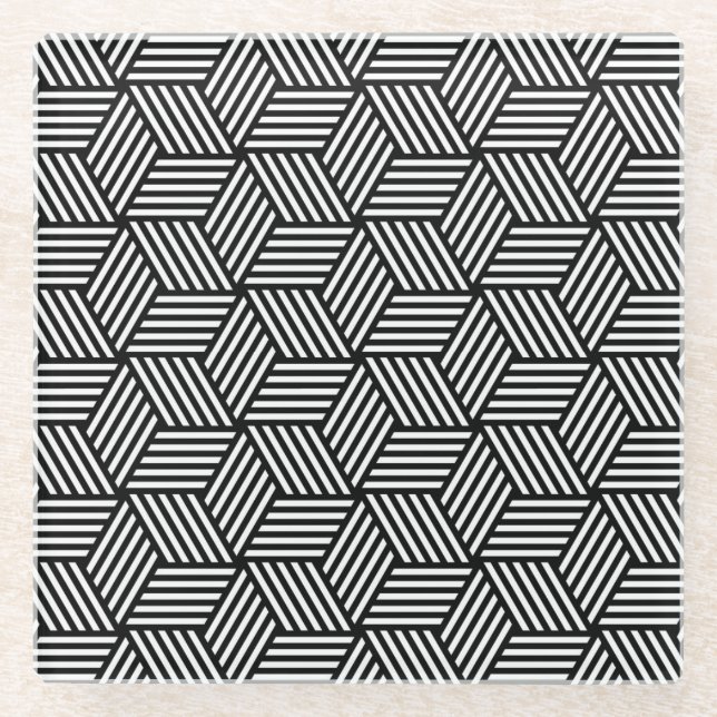 Posavasos De Vidrio Diseño geométrico del arte del modelo (Anverso)