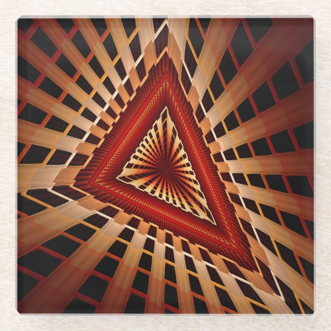 Posavasos De Vidrio Diseño gráfico fractal moderno de 3D Fantasy Netwo (Anverso)