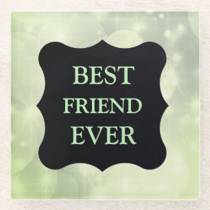 Posavasos De Vidrio Diseño Green sparkly Best FRIEND Ever