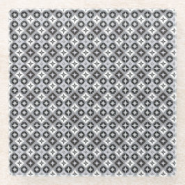 Posavasos De Vidrio Diseño gris y blanco