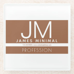 Posavasos De Vidrio Diseño minimo profesional moderno   Marrón y blanc