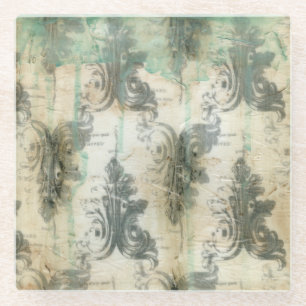 Posavasos De Vidrio Diseño moderno de la flor de lis