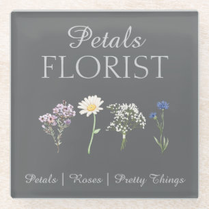 Posavasos De Vidrio Diseño Moderno de Marca para Floristerías Boutique