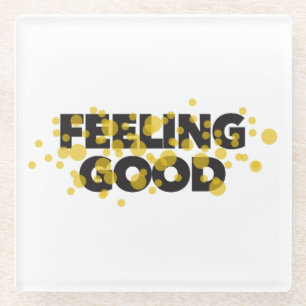 Posavasos De Vidrio Diseño moderno, lúdico y alegre de Feeling Good
