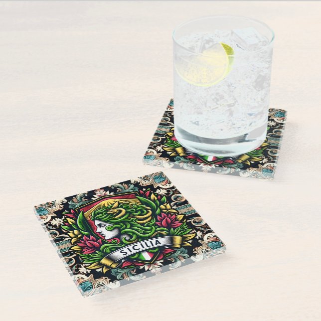 Posavasos De Vidrio Diseño siciliano (Subido por el creador)