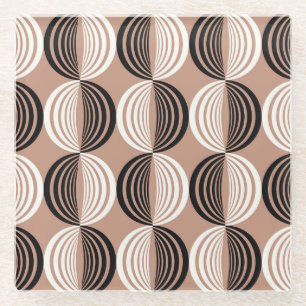 Posavasos De Vidrio Diseño sin inconvenientes de círculos geométricos
